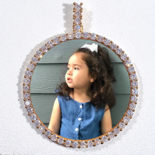 LARGE 3D CIRCLE CUSTOM PICTURE PENDANT
