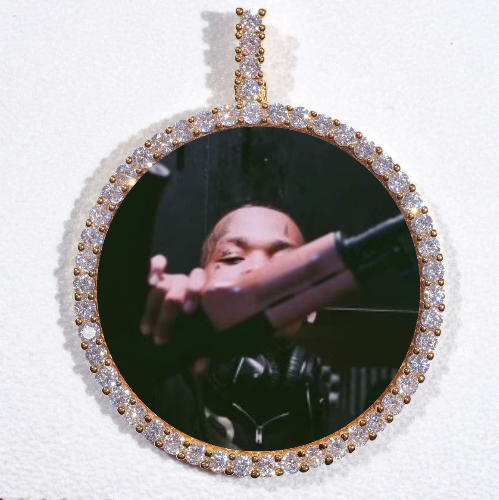 LARGE 3D CIRCLE CUSTOM PICTURE PENDANT