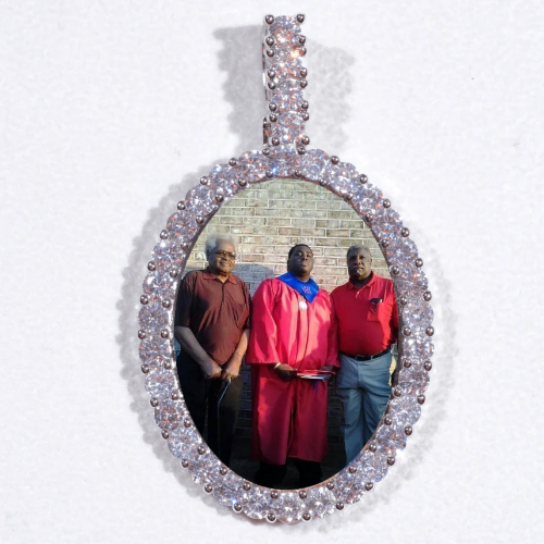 Large 3D Oval Custom Picture Pendant
