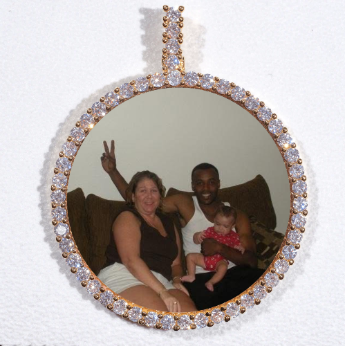 LARGE 3D CIRCLE CUSTOM PICTURE PENDANT