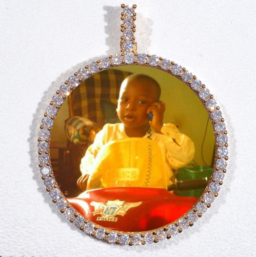 LARGE 3D CIRCLE CUSTOM PICTURE PENDANT