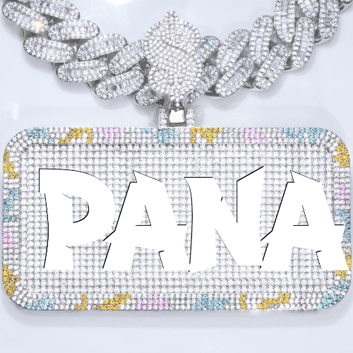 CUSTOM LETTER NECKLACE 3D COLORFUL SQUARE