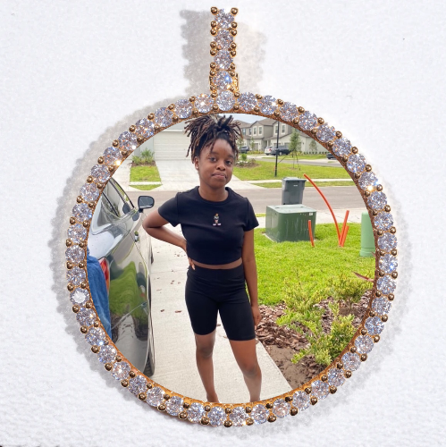 LARGE 3D CIRCLE CUSTOM PICTURE PENDANT