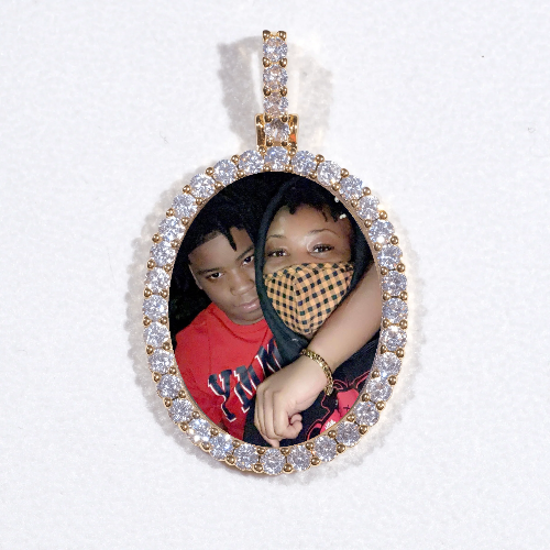 3D Oval Custom Picture Pendant
