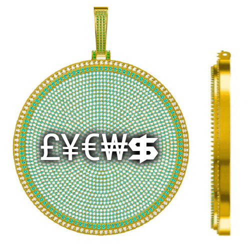 CUSTOM LETTER NECKLACE 3D BIG DISC