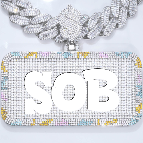 CUSTOM LETTER NECKLACE 3D COLORFUL SQUARE