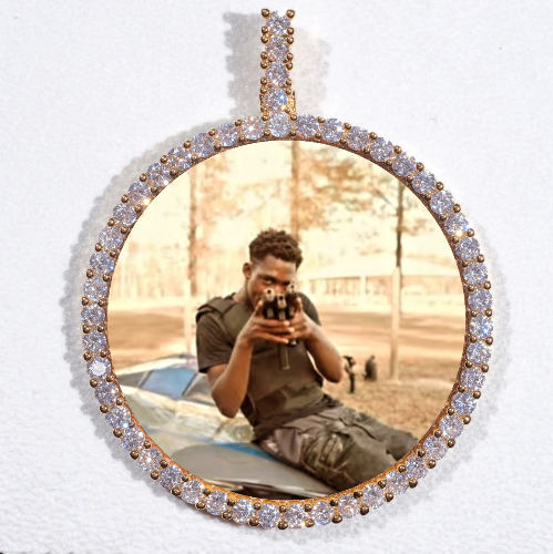 LARGE 3D CIRCLE CUSTOM PICTURE PENDANT