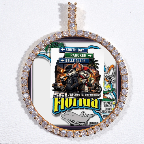 LARGE 3D CIRCLE CUSTOM PICTURE PENDANT