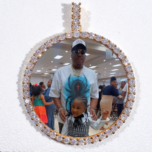 LARGE 3D CIRCLE CUSTOM PICTURE PENDANT