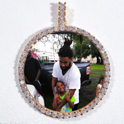 LARGE 3D CIRCLE CUSTOM PICTURE PENDANT