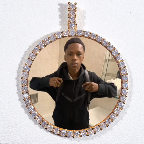 LARGE 3D CIRCLE CUSTOM PICTURE PENDANT