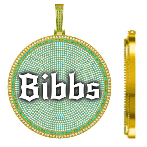 CUSTOM LETTER NECKLACE 3D BIG DISC