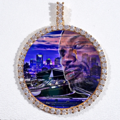 LARGE 3D CIRCLE CUSTOM PICTURE PENDANT