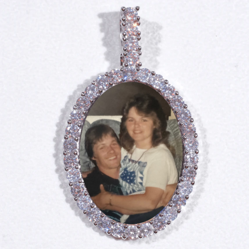 Large 3D Oval Custom Picture Pendant