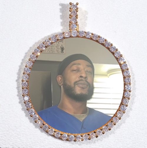 LARGE 3D CIRCLE CUSTOM PICTURE PENDANT