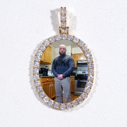 3D Oval Custom Picture Pendant