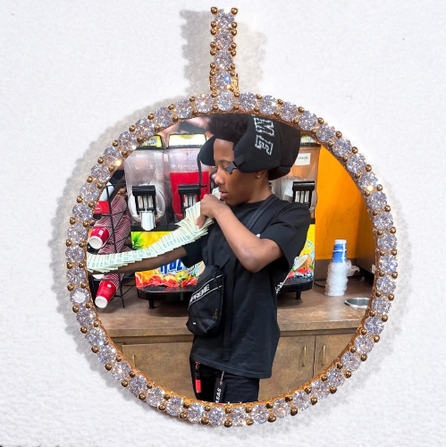 LARGE 3D CIRCLE CUSTOM PICTURE PENDANT
