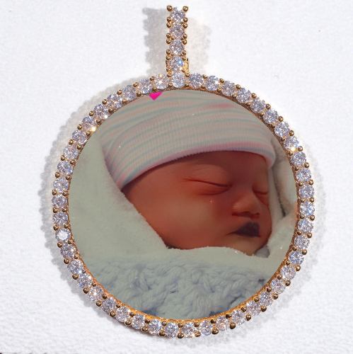 LARGE 3D CIRCLE CUSTOM PICTURE PENDANT