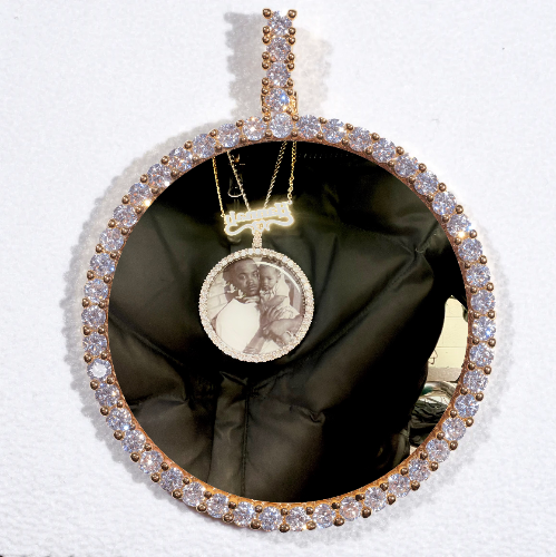LARGE 3D CIRCLE CUSTOM PICTURE PENDANT