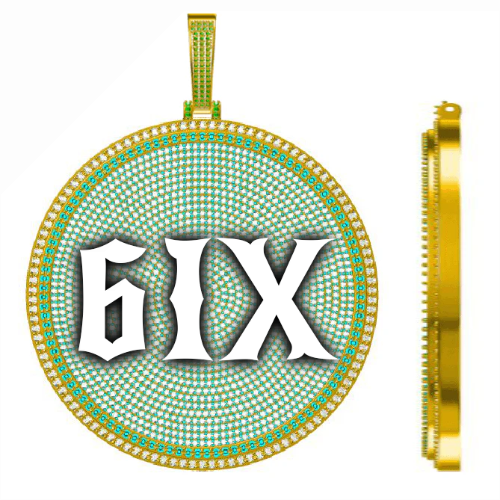 CUSTOM LETTER NECKLACE 3D BIG DISC