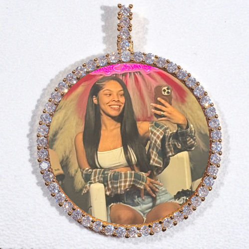 LARGE 3D CIRCLE CUSTOM PICTURE PENDANT