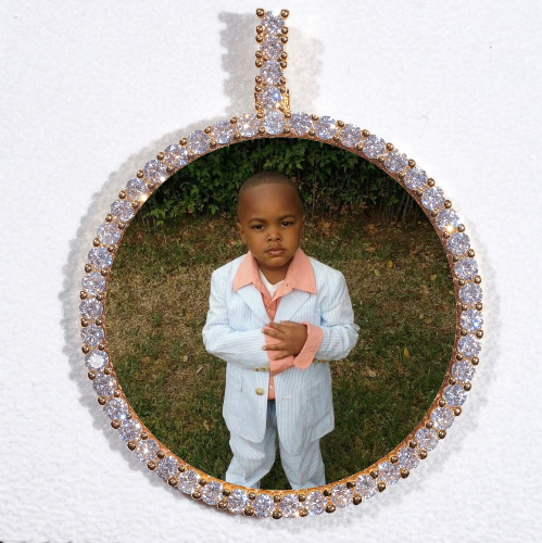 LARGE 3D CIRCLE CUSTOM PICTURE PENDANT