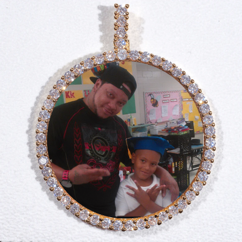 LARGE 3D CIRCLE CUSTOM PICTURE PENDANT