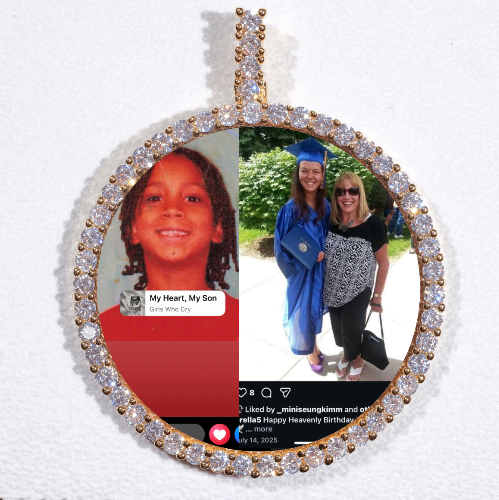 LARGE 3D CIRCLE CUSTOM PICTURE PENDANT