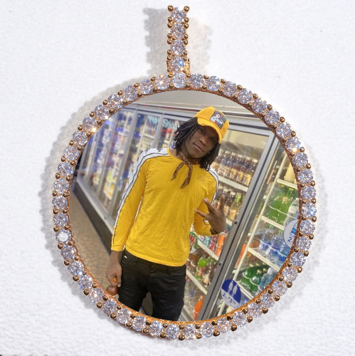 LARGE 3D CIRCLE CUSTOM PICTURE PENDANT