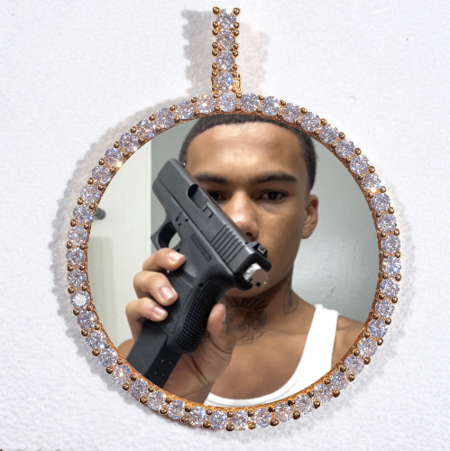LARGE 3D CIRCLE CUSTOM PICTURE PENDANT