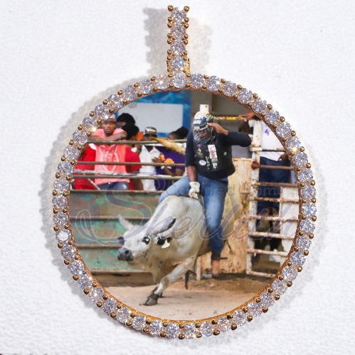 LARGE 3D CIRCLE CUSTOM PICTURE PENDANT