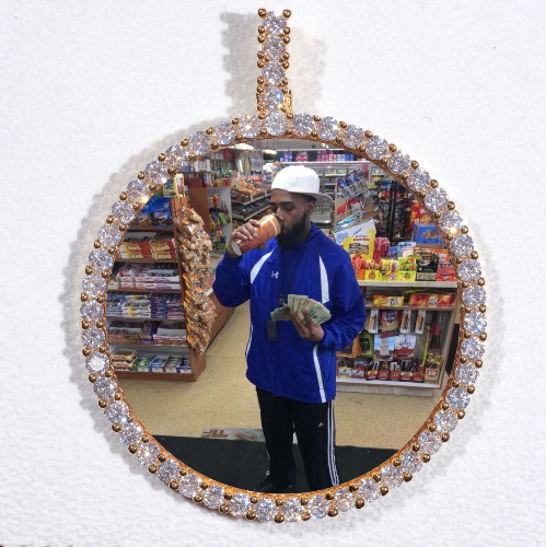 LARGE 3D CIRCLE CUSTOM PICTURE PENDANT