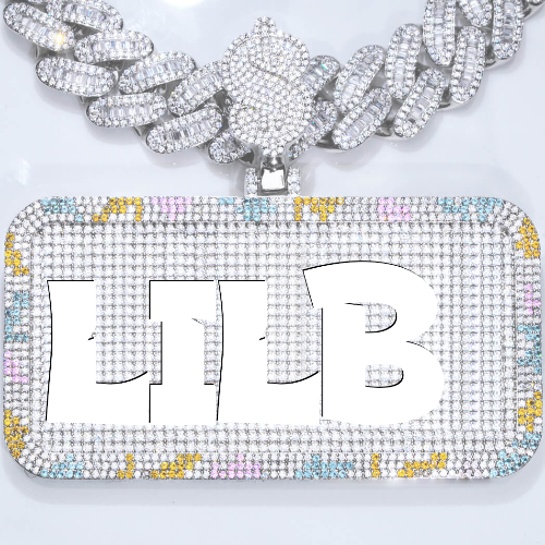 CUSTOM LETTER NECKLACE 3D COLORFUL SQUARE