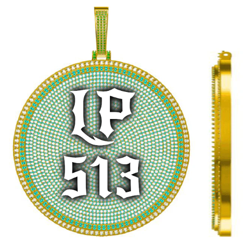 CUSTOM LETTER NECKLACE 3D BIG DISC