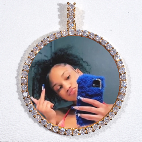 LARGE 3D CIRCLE CUSTOM PICTURE PENDANT