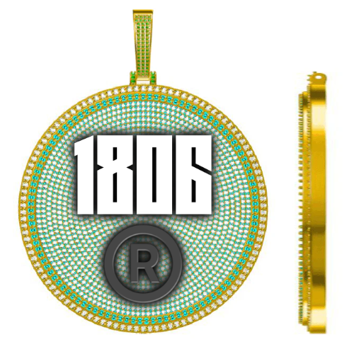 CUSTOM LETTER NECKLACE 3D BIG DISC