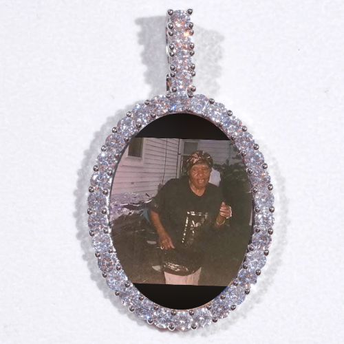 Large 3D Oval Custom Picture Pendant