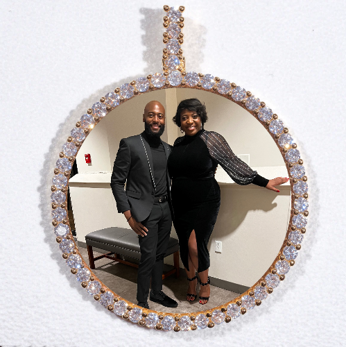LARGE 3D CIRCLE CUSTOM PICTURE PENDANT