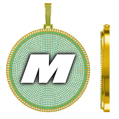 CUSTOM LETTER NECKLACE 3D BIG DISC