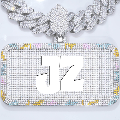 CUSTOM LETTER NECKLACE 3D COLORFUL SQUARE