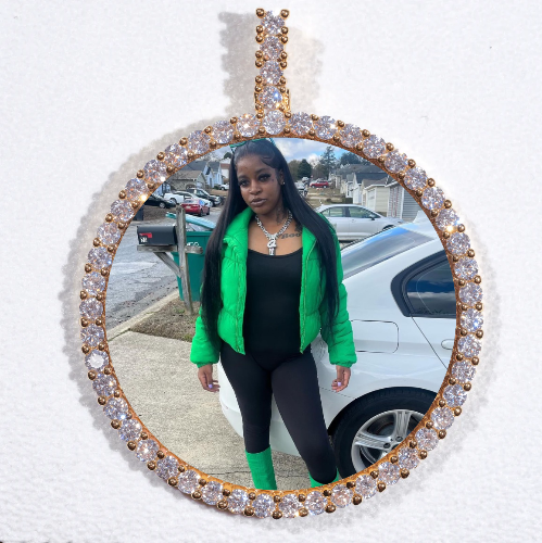 LARGE 3D CIRCLE CUSTOM PICTURE PENDANT