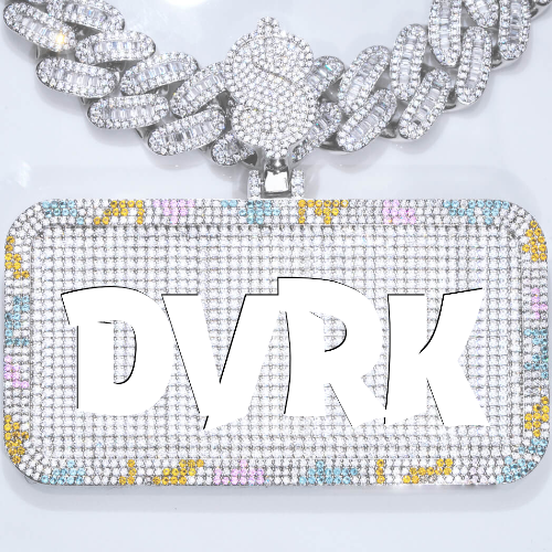 CUSTOM LETTER NECKLACE 3D COLORFUL SQUARE