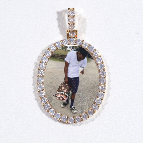 3D Oval Custom Picture Pendant