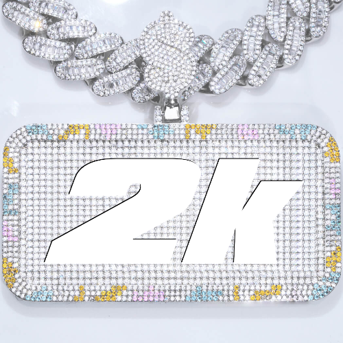CUSTOM LETTER NECKLACE 3D COLORFUL SQUARE