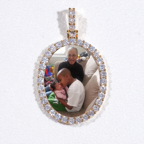 3D Oval Custom Picture Pendant