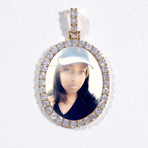 3D Oval Custom Picture Pendant