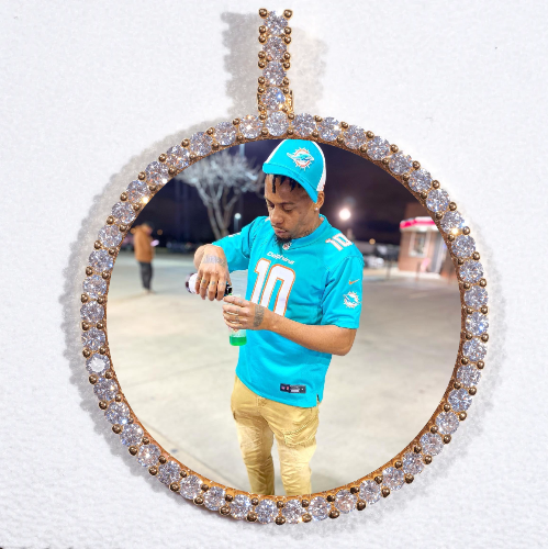 LARGE 3D CIRCLE CUSTOM PICTURE PENDANT