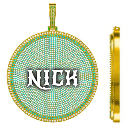 CUSTOM LETTER NECKLACE 3D BIG DISC
