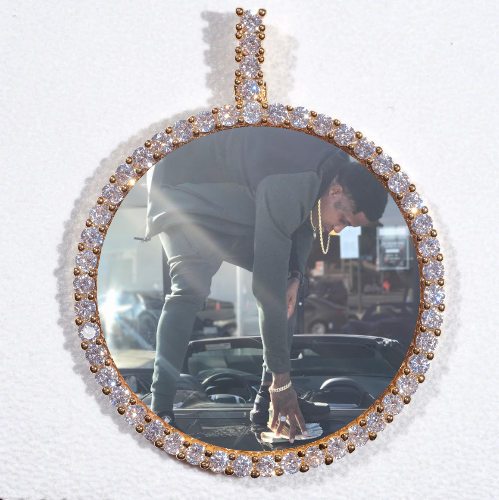 LARGE 3D CIRCLE CUSTOM PICTURE PENDANT