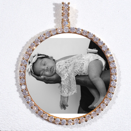 LARGE 3D CIRCLE CUSTOM PICTURE PENDANT